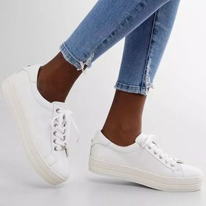 J Slides White Platform Sneaker